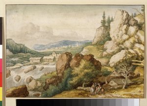 „Pejzaż z trzema jeźdźcami” (Pejzaż z trzema jeźdźcami) Akwarela Allaert Pietersz van Everdingen (1621-1675) Muzeum Puszkina, Moskwa autorstwa Allart van Everdingen