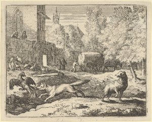 Renard chce znaleźć koguta, 1650-75. autorstwa Allart van Everdingen