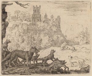 Reynard odchodzi z Borsukiem, prawdopodobnie ok. godz. 16451656. autorstwa Allart van Everdingen