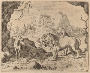 Reynard obiecuje odkryć ukryty skarb, prawdopodobnie ok. 16451656. autorstwa Allart van Everdingen