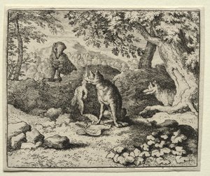 Reynard the Fox: Borsuk przychodzi ostrzec Reynarda autorstwa Allart van Everdingen