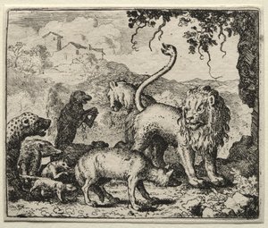 Reynard the Fox: Pierwsza skarga wilka autorstwa Allart van Everdingen