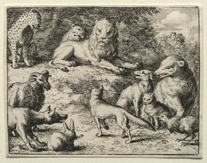 Reynard the Fox: Reynard pojawia się na dworze. autorstwa Allart van Everdingen