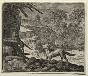 Reynard the Fox: Reynard oszukuje kota. autorstwa Allart van Everdingen