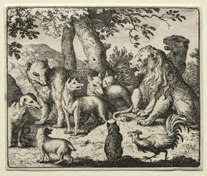 Reynard the Fox: Reynard uniewinnia się. autorstwa Allart van Everdingen