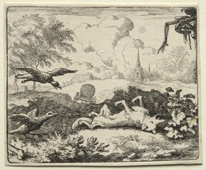 Reynard the Fox: Reynard udaje śmierć. autorstwa Allart van Everdingen