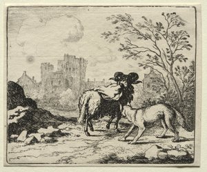 Reynard the Fox: Reynard wysyła paczkę do lwa autorstwa Allart van Everdingen
