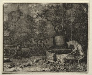 Reynard the Fox: Reynard oszukuje żonę wilka autorstwa Allart van Everdingen