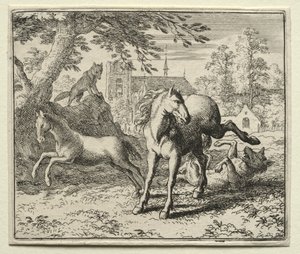Reynard the Fox: Reynard oszukuje wilka. autorstwa Allart van Everdingen