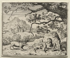 Reynard the Fox: Borsuk wzywa Reynarda na dwór autorstwa Allart van Everdingen