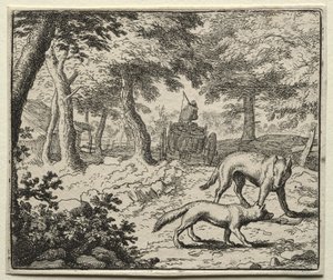 Reynard the Fox: The Badgers Defense of Reynard. autorstwa Allart van Everdingen