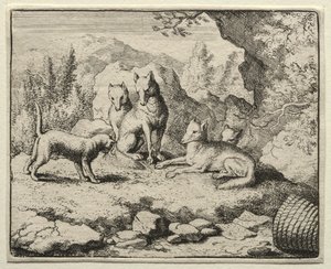Reynard the Fox: The Cat wzywa Reynarda na dwór. autorstwa Allart van Everdingen