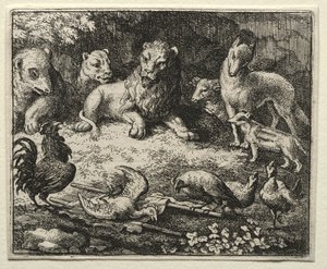 Reynard the Fox: Skarga na koguta. autorstwa Allart van Everdingen