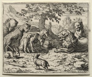 Reynard the Fox: The Lions Council. autorstwa Allart van Everdingen