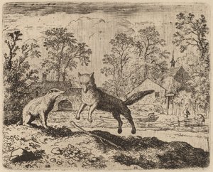 Borsuk nakłada na Reynarda pokutę, prawdopodobnie ok. 16451656. autorstwa Allart van Everdingen