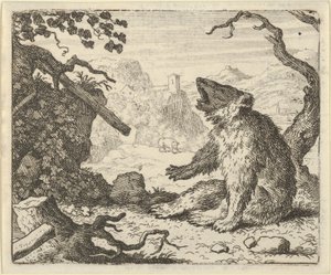 Niedźwiedź wzywa Renarda do stawienia się przed Radą Zwierząt, 1650-75. autorstwa Allart van Everdingen
