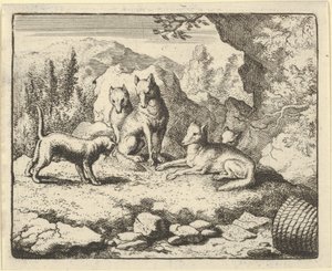 Kot wzywa Renarda do stawienia się przed Trybunałem, 1650-75. autorstwa Allart van Everdingen