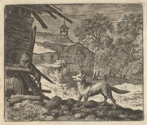Kot wspina się po stodole, 1650-75. autorstwa Allart van Everdingen