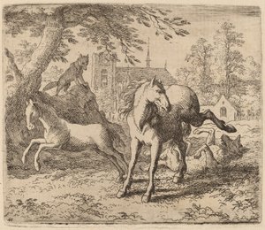 Klacz i Wilk, prawdopodobnie ok. 16451656. autorstwa Allart van Everdingen