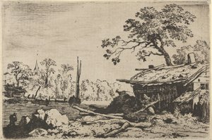 Zniszczająca Chata, XVII wiek. autorstwa Allart van Everdingen