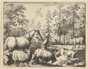 Historia konia, który chce zemsty na jeleniu, 1650-75. autorstwa Allart van Everdingen