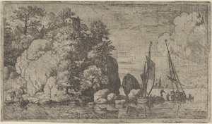 Dwie łodzie na rzece, XVII wiek. autorstwa Allart van Everdingen