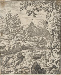 Wodospad, XVII wiek. autorstwa Allart van Everdingen