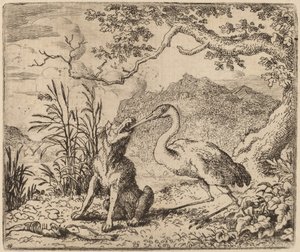 Wilk i Żuraw, prawdopodobnie ok. 16451656. autorstwa Allart van Everdingen
