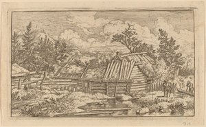 Dwie belki unoszące się w wodzie, prawdopodobnie ok. godz. 16451656. autorstwa Allart van Everdingen