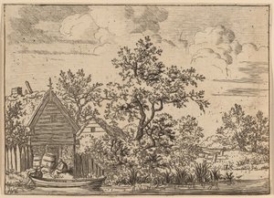 Dwie beczki przed chatą, prawdopodobnie ok. 1930 r. 16451656. autorstwa Allart van Everdingen