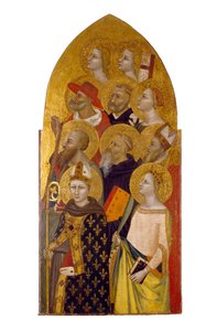 Święci i Aniołowie, ok. 1360-70 (tempera i złoty płatek na desce)