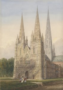 Katedra w Lichfield – front zachodni: malowanie akwarelą, bd [6 września 1842]