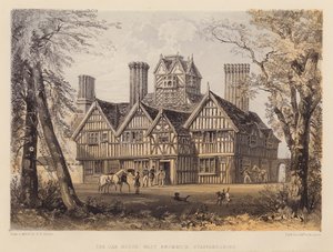 Oak House, West Bromwich, Staffordshire (akwatinta)