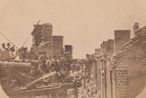 Ewakuacja Fortu Sumter, kwiecień 1861, kwiecień 1861. autorstwa Alma A. Pelot.