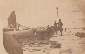 Ewakuacja Fortu Sumter, kwiecień 1861, kwiecień 1861. autorstwa Alma A. Pelot.