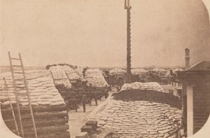 Ewakuacja Fortu Sumter, kwiecień 1861, kwiecień 1861. autorstwa Alma A. Pelot.