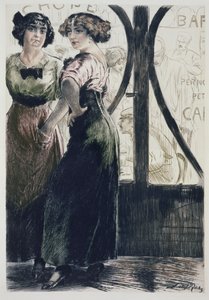 Street Girls, z Paris: Moeurs, Costumes et Attitudes 1912-13, t. 1: Les Bars”, wydana 1914 (kolor lito)