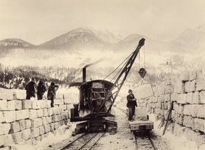 Budowa tuneli Worcheinera, rozpoczęta w 1897 r. Zdjęcie z 1905 r. (zdjęcie) autorstwa Alois Beer