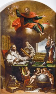 Św. Paweł ukazuje się św. Albertowi Wielkiemu i św. Tomaszowi z Akwinu przez Alonso Antonio Villamor (1661-1729). Klasztor San Esteban, Salamanka.