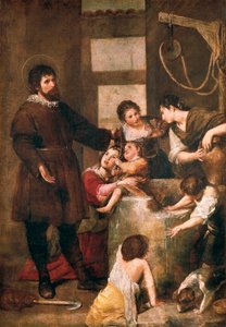 Św. Izydor z Sewilli i cud studni. Obraz Alonso Cano (1601-1667). 1638-1640. Madryt. Muzeum Prado.