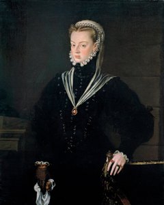 Portret arcyksiężnej Joanny Austrii (1535-1573), księżnej Portugalii - Obraz Alonso Sanchez Coello (1531-1588), olej na płótnie, ok. 1557 (116x93,5 cm) - Portret arcyksiężnej Joanny Austrii (1535-1573) ), Księżniczka Portugalii, Olej na autorstwa Alonso Sánchez Coello