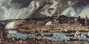 Port w Sewilli, ok. 1590 autorstwa Alonso attr. to Sanchez Coello