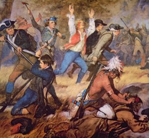 Masakra w Dolinie Wyoming w lipcu 1778 (kolor lito) (szczegół)