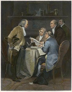 Stworzenie Deklaracji Niepodległości w 1776 r autorstwa Alonzo Chappel