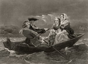 Lady Harriet Ackland w drodze do obozu generała Gatesa, z „Life and Times of Washington”, tom I, opublikowany w 1857 r. autorstwa Alonzo Chappel