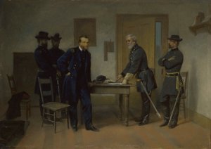 Lee poddaje się Grantowi pod Appomattox autorstwa Alonzo Chappel