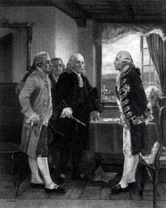 Konferencja Pokojowa na Staten Island, Wywiad między Lordem Howe i Komitetem Kongresu, 11 września 1776 r autorstwa Alonzo Chappel