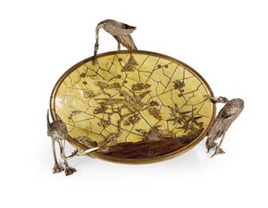 Filiżanka (Tazza), intarsja Ferdinanda Duvinage, druga połowa XIX wieku (brąz posrebrzany i złocony, kość słoniowa i drewno) (patrz także 476612)