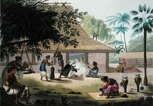Działalność domowa, Coupang, Timor, z „Voyage Autour du Monde sur les Corvettes de L