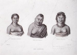 Żony wodzów hawajskich z Wysp Sandwich, c.1824 (grawerowanie)